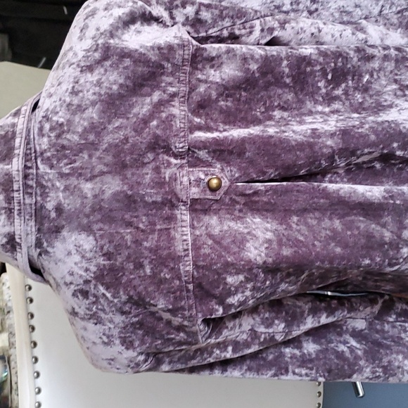 Anthropologie velvet utility button down jacket gray size S - Picture 5 of 17